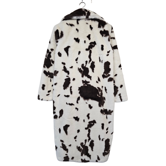 NWT Faux Fur Coat – Cow Print – Size L - Picture 5 of 11